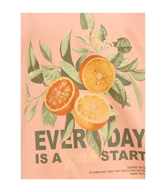 Kids ONLY zomer t-shirt S/S meisjes - loose fit - zalm roze - Koghelen