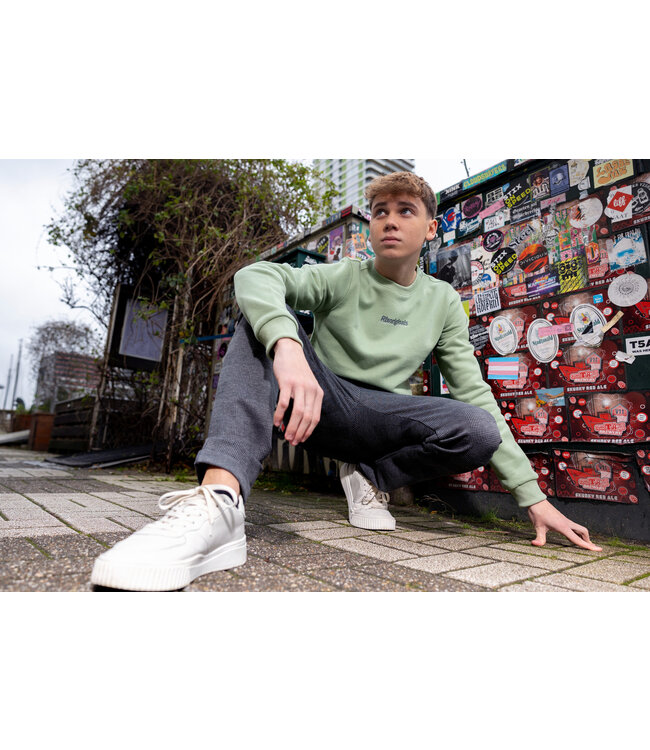 Rellix Jongens sweater creative brushed - Dusty lime groen