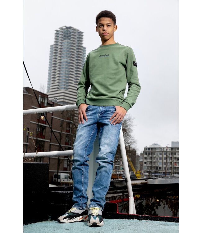 Rellix Jongens sweater creative brushed - Dusty lime groen