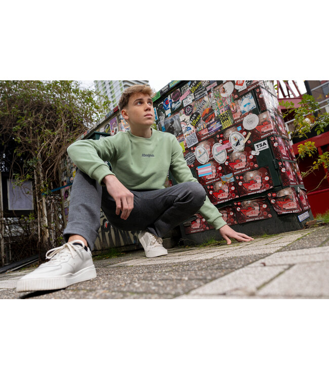 Rellix Jongens sweater creative brushed - Dusty lime groen