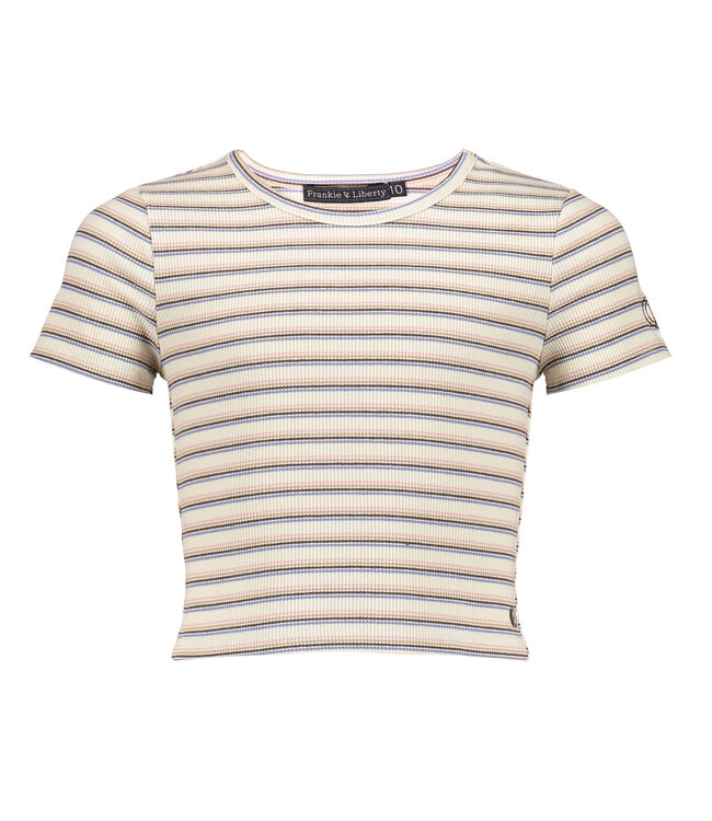 Frankie & Liberty Zomer t-shirt meisjes - zwart wit - gestreept - Rozy