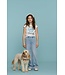 Geisha zomer jeans broek meisjes - wide elastic waist - bleached denim