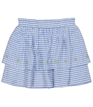 Quapi Zomer rok meisjes - blauw - AOP geruit -  Floortje