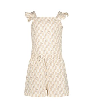 Quapi Zomer broek meisjes - wit - AOP geruit -  Fauve