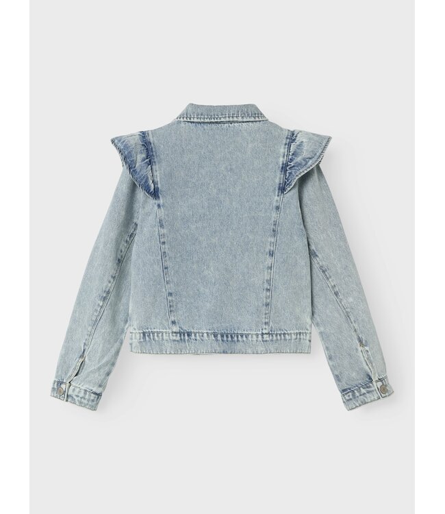 Name it zomer spijkerjas meisjes - licht blauw bleached denim - Nkflana