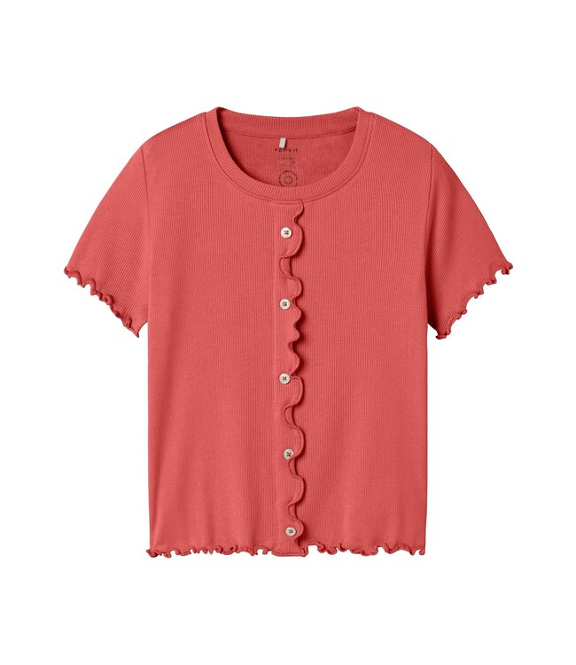Name it zomer t-shirt S/S meisjes - koraal - Nkfholimse