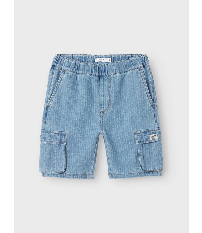Name it zomer jeans short jongens - cargo - licht blauw denim - Nkmryan