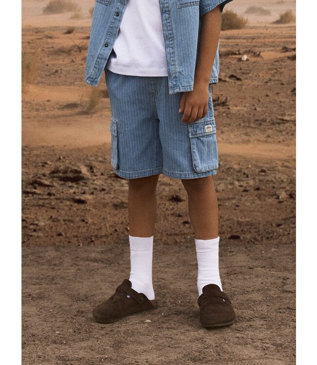 Name it zomer jeans short jongens - cargo - licht blauw denim - Nkmryan