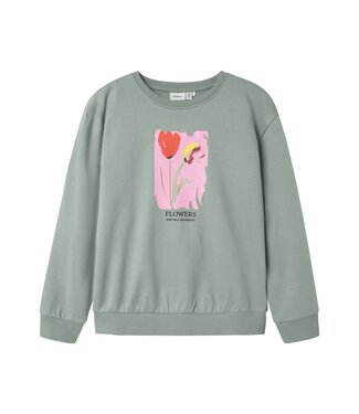 Name it zomer sweat shirt meisjes - blauw grijs - Nkffatama