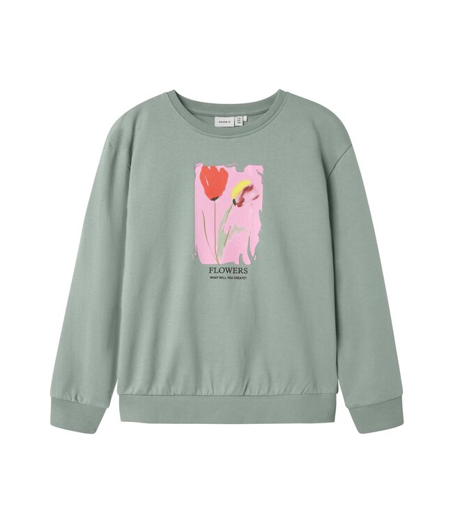 Name it zomer sweat shirt meisjes - blauw grijs - Nkffatama