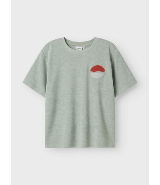 Name it zomer t-shirt S/S jongens - blauw grijs - Nkmhannibal