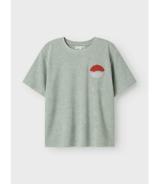 Name it zomer t-shirt S/S jongens - blauw grijs - Nkmhannibal