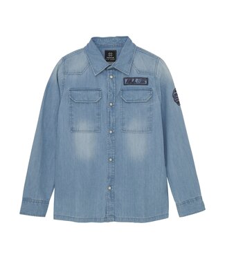 Indian Blue Jeans Zomer shirt jongens - blauw - denim badge