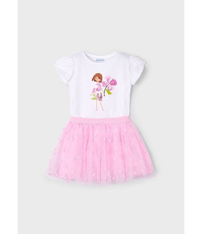 Mayoral Zomer tule rok + top meisjes - mauve paars