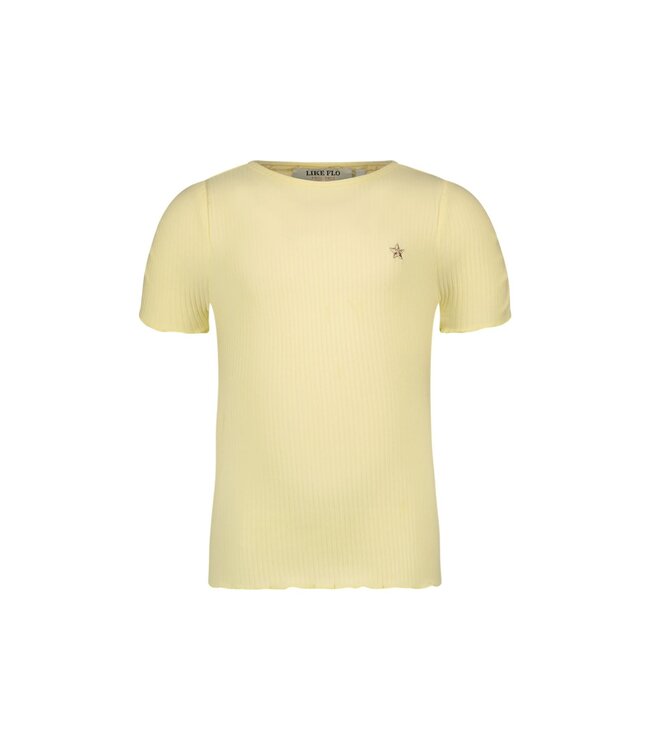 Like Flo zomer t-shirt meisjes - geel - rib - Elise