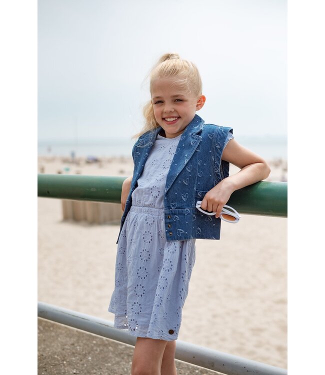 Like Flo zomer gilet meisjes - denim blauw - Danique