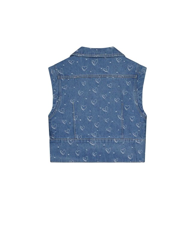 Like Flo zomer gilet meisjes - denim blauw - Danique