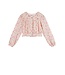 NoNo zomer blouse meisjes - geel - cropped, AOP bloemen - Timba