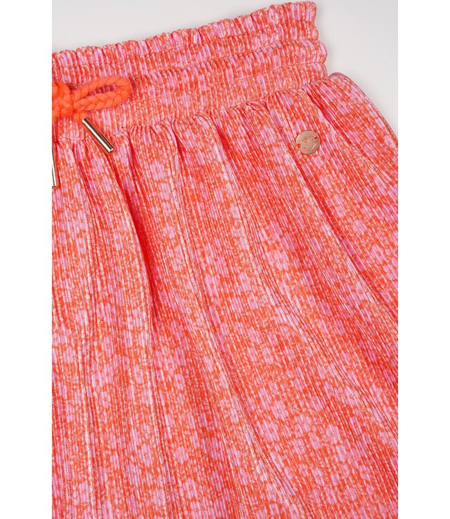 NoNo zomer rok meisjes - oranje koraal - Daisy AOP, plissee - Norah