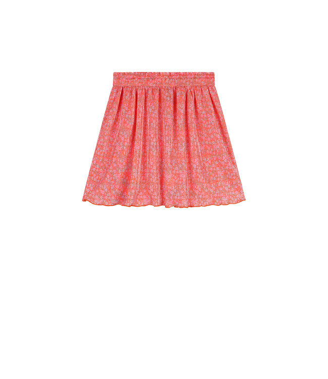 NoNo zomer rok meisjes - oranje koraal - Daisy AOP, plissee - Norah