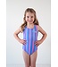 B.Nosy zomer badpak meisjes - blauw/paars gestreept - Wila