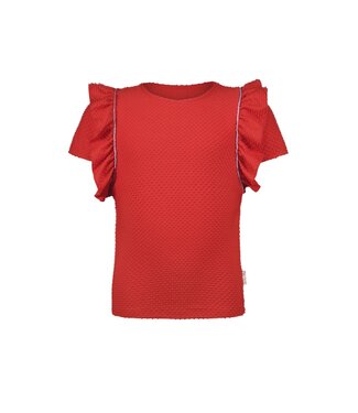 B.Nosy zomer t-shirt meisjes - tomaat rood - ruffel - Teddie