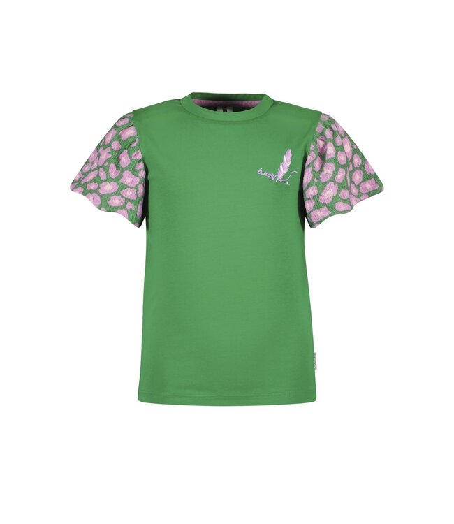 B.Nosy zomer t-shirt meisjes - jelly bean groen - print mouw - Thessa