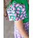 B.Nosy zomer t-shirt meisjes - jelly bean groen - print mouw - Thessa