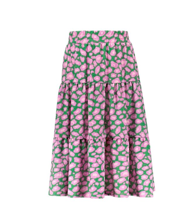 B.Nosy zomer maxi rok meisjes - groen/roze AOP - Riri