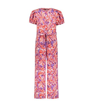 B.Nosy zomer jumpsuit meisjes - rood/paars AOP - riem - Pallas