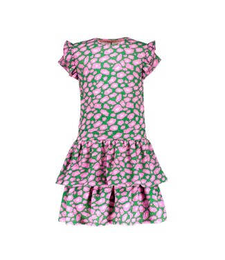 B.Nosy zomer jurk meisjes - groen/roze AOP - Delphi
