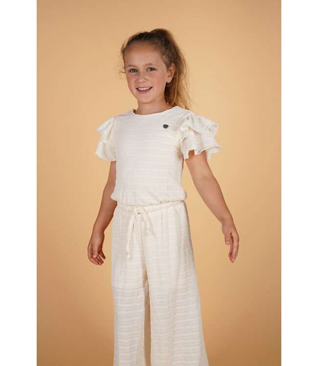 Le Chic zomer jumpsuit meisjes - creme wit - Daisy