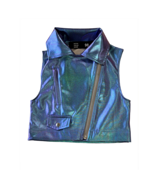 Dutch Dream denim zomer gilet metallic - blauw - Bara