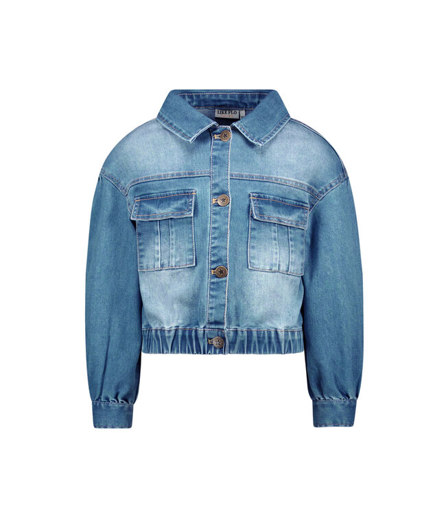 Like Flo zomer spijkerjasje meisjes - denim blauw - Dina