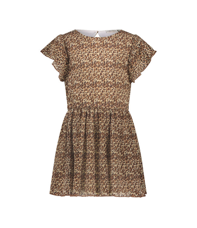 Like Flo zomer jurk meisjes - luipaard, latte - AOP - Marley