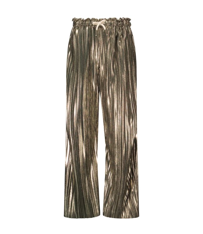 Like Flo zomer broek meisjes - army groen - metallic, plisse - Fenna