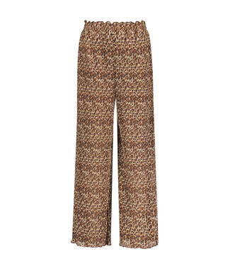 Like Flo zomer broek meisjes - luipaard latte - plisse, mesh - Freya
