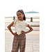 Like Flo zomer broek meisjes - luipaard latte - plisse, mesh - Freya