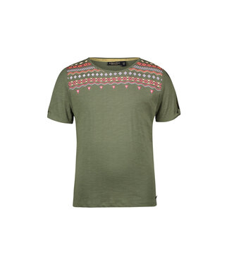 Like Flo zomer t-shirt meisjes - army groen - slub, embroiderie - Elodie