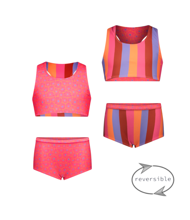 B.Nosy zomer reversibel bikini meisjes - multi streep - Winona