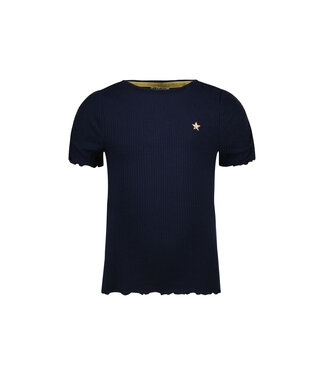 Like Flo zomer t-shirt meisjes - navy blauw - rib - Elise