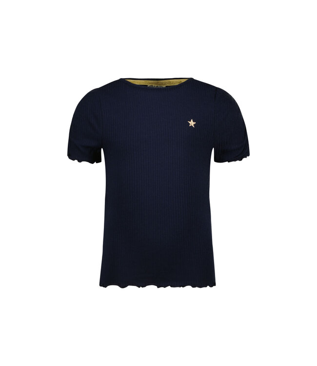 Like Flo zomer t-shirt meisjes - navy blauw - rib - Elise