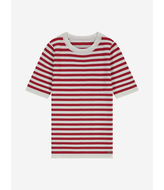 Nik&Nik zomer trui S/S gestreept meisjes - rood / off wit - Jolie