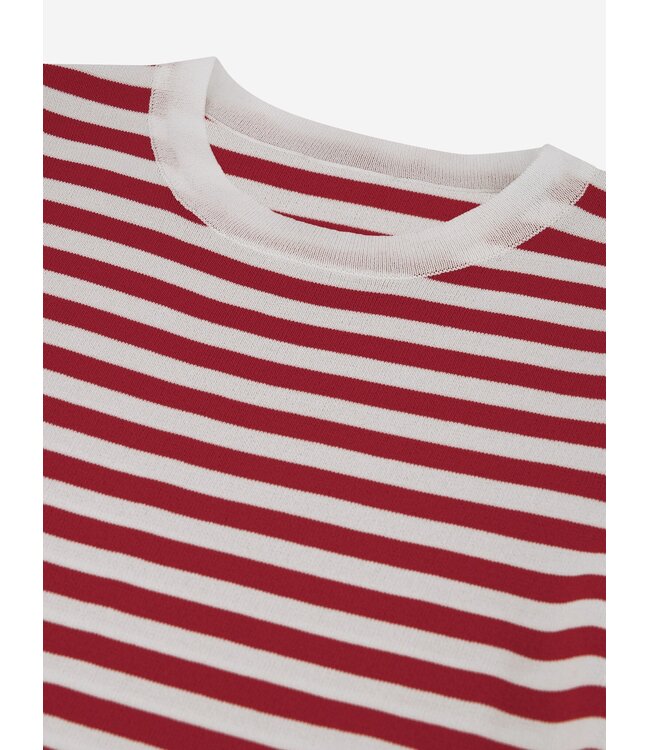 Nik&Nik zomer trui S/S gestreept meisjes - rood / off wit - Jolie