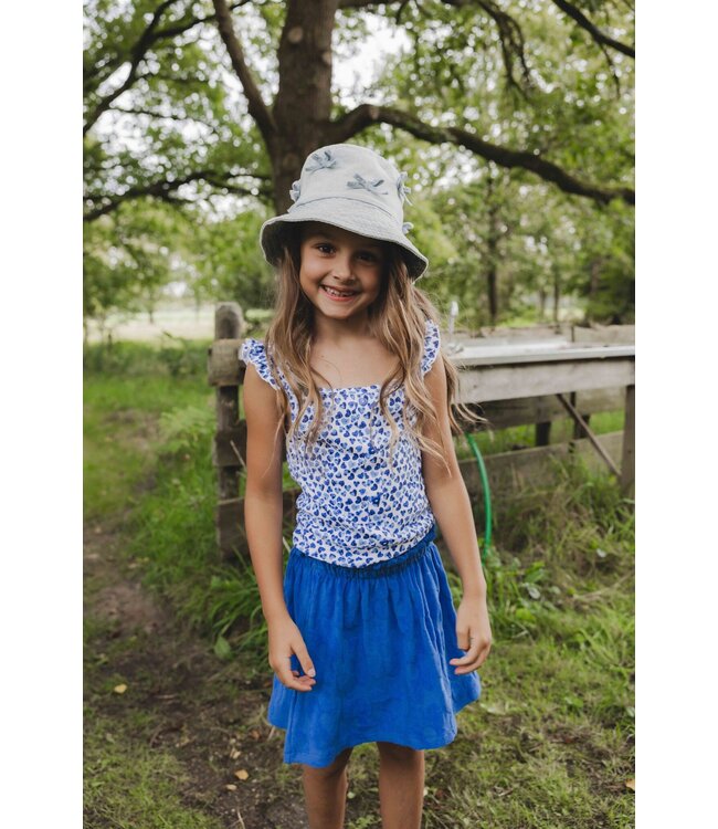 LOOXS Little Zomer rok meisjes jaquard bloemen terry - blauw