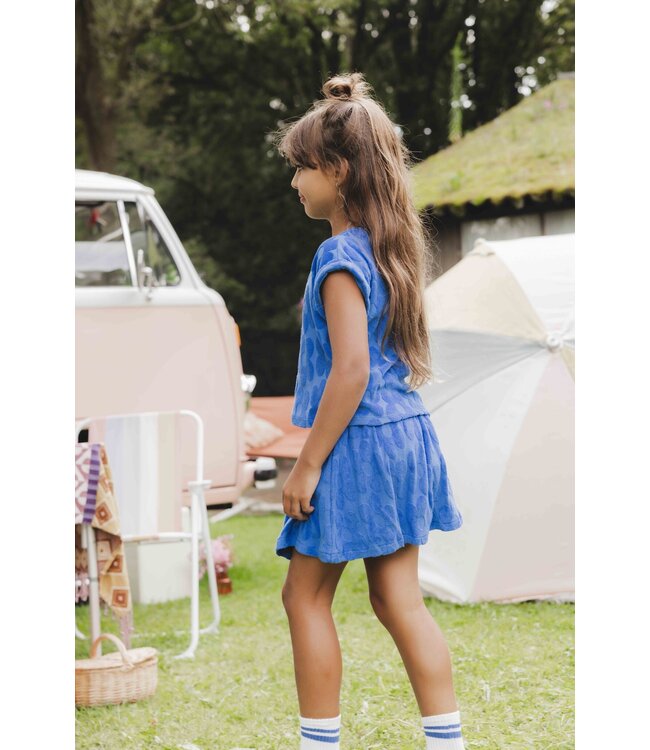 LOOXS Little Zomer rok meisjes jaquard bloemen terry - blauw