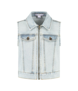 MAYCE zomer denim gilet meisjes - licht blauw denim