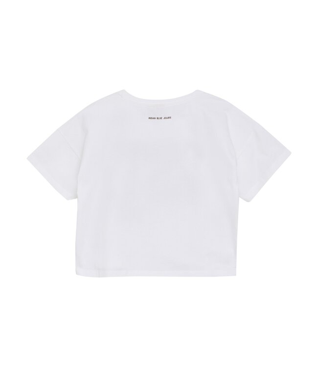 Indian Blue Jeans Zomer T-shirt S/S meisjes - wit - cropped - wide fit