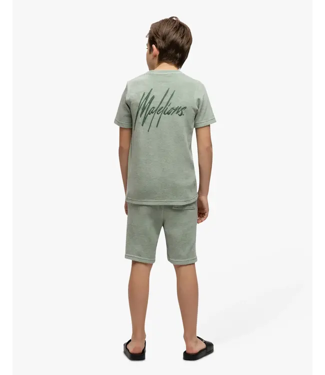 Malelions Zomer short jongens - agave groen - Signature - towelling