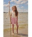 NoNo zomer short meisjes - fresia paars - AOP bloemen, plisse, jersey - Sunny